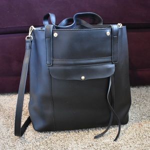 Black leather bag